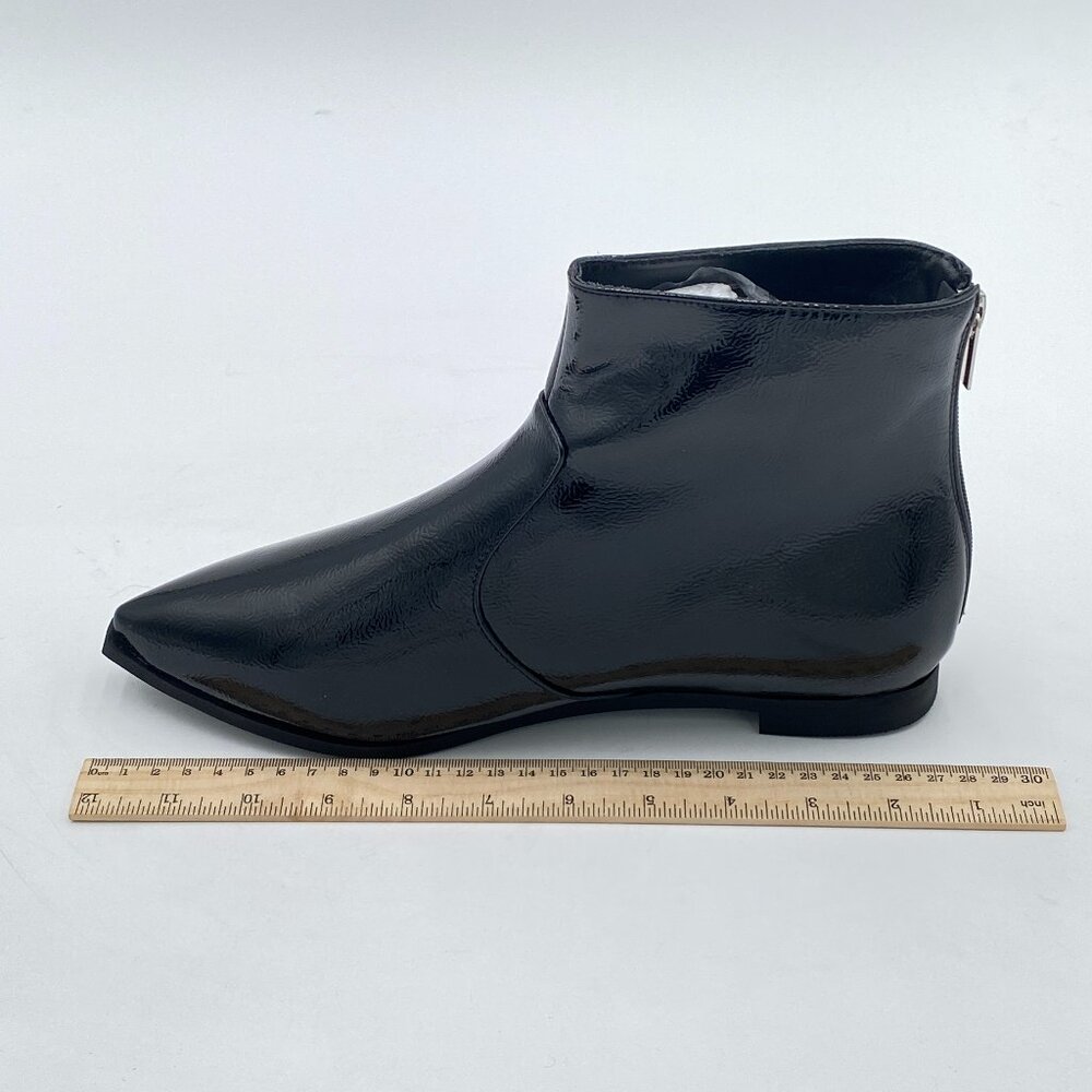 Women's Fashion pointed Toe Ankle Boots Low Block Heel Back Zipper Booties